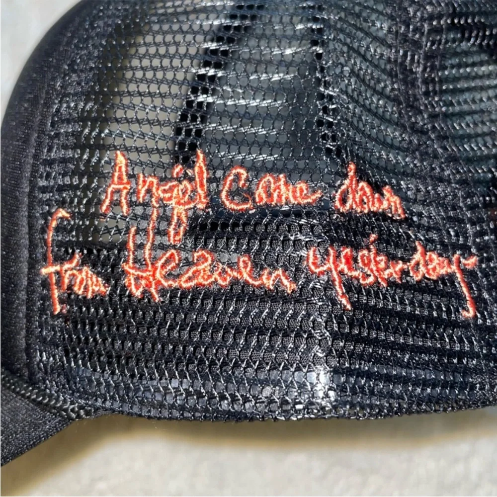Jimi Hendrix X Zayn Angel Graphic Black Trucker Hat Cap One Size Adjustable